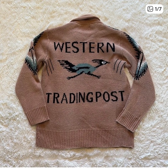 Western Trading Post RoadRunner Cowichan Knit Traditional Button Front Sweater - Picture 1 of 6